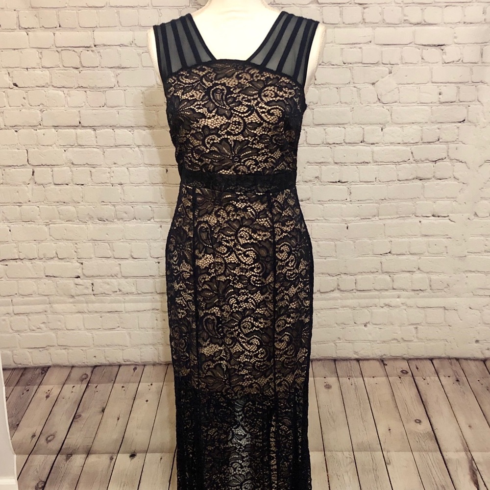 Formal Navy Lace Long Dress, size 6